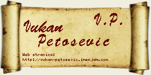 Vukan Petošević vizit kartica